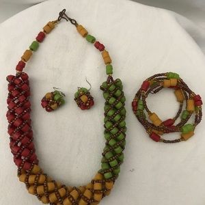Hand crafted necklace  set made in Ghana